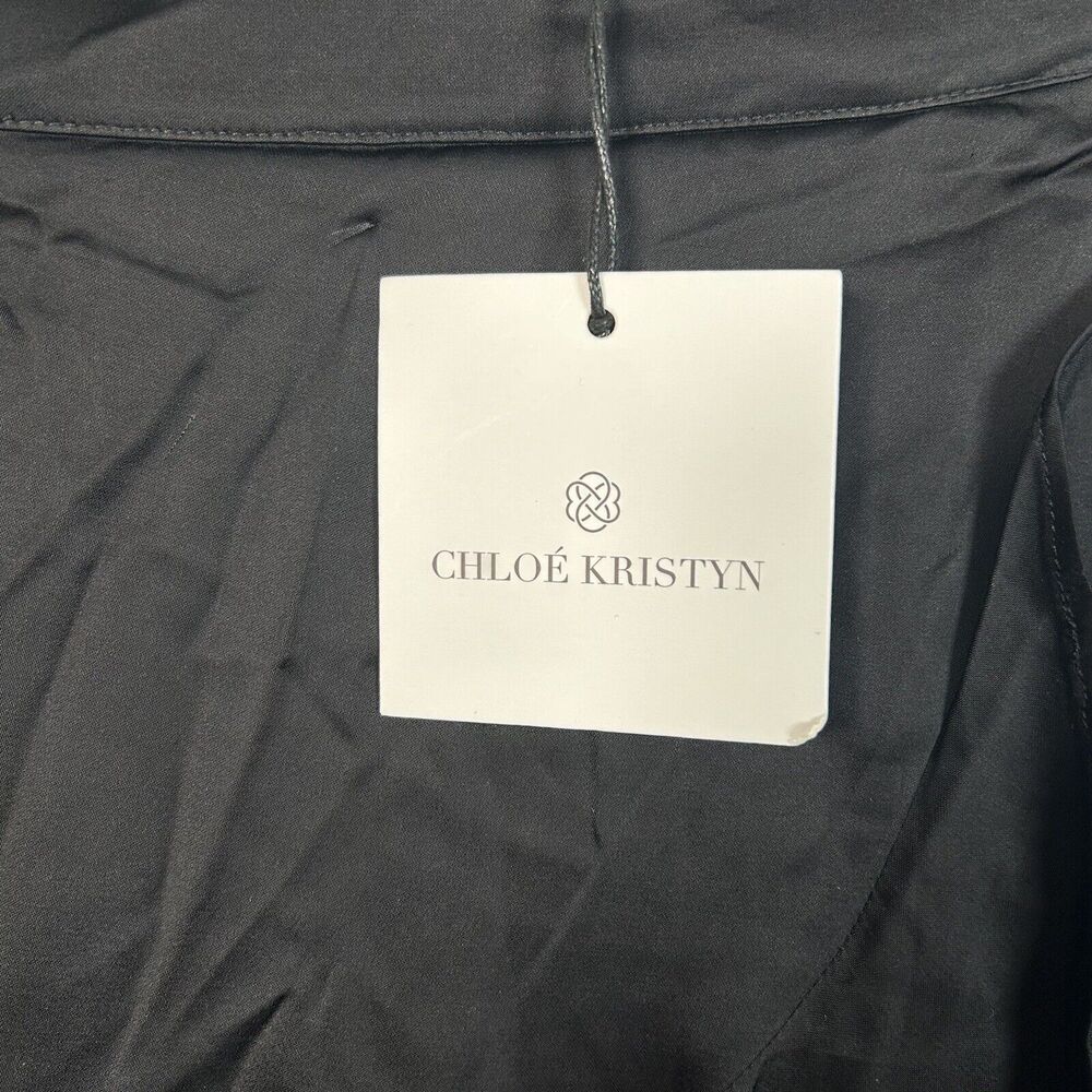Chloe Kristyn Black Satin Traci Skirt Size Medium NWT - Picture 3 of 8